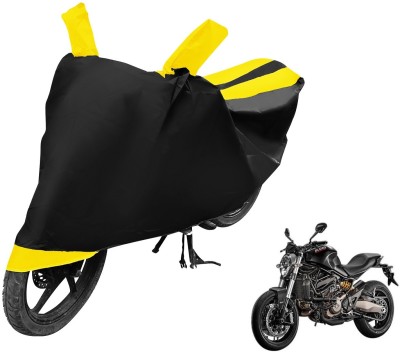 MOCKHE Two Wheeler Cover for Ducati(Monster 821, Black, Yellow)