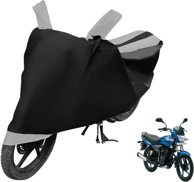 Auto Hub Two Wheeler Cover for Bajaj(Platina 125, Black, Silver)