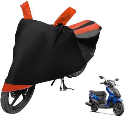 Auto Hub Two Wheeler Cover for Suzuki(Let's, Black, Orange)