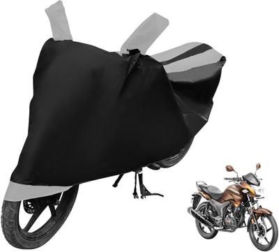 Auto Hub Two Wheeler Cover for Hero(Hunk, Black, Silver)