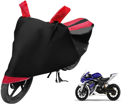 Auto Hub Two Wheeler Cover for Yamaha(YZF R25, Black, Red)
