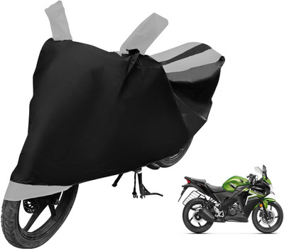 MOCKHE Two Wheeler Cover for Honda(CBR 150R, Black, Silver)