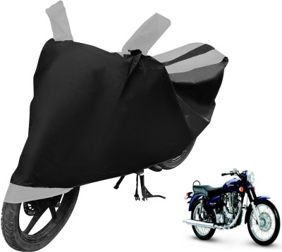 MOCKHE Two Wheeler Cover for Royal Enfield(Black, Silver)