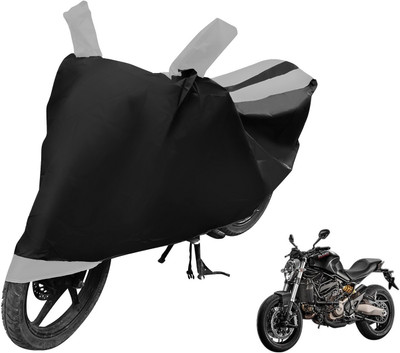 MOCKHE Two Wheeler Cover for Ducati(Monster 821, Black, Silver)