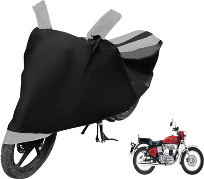 MOCKHE Two Wheeler Cover for Royal Enfield(Electra 4S, Black, Silver)