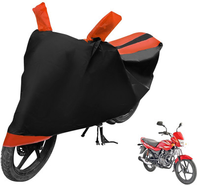 Auto Hub Two Wheeler Cover for Bajaj(Platina 100 DTS-i, Black, Orange)