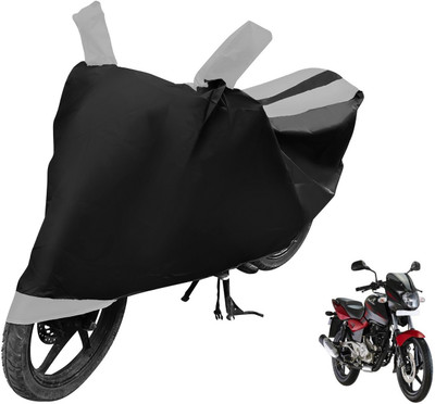 Auto Hub Two Wheeler Cover for Bajaj(Pulsar 180 DTS-i, Black, Silver)