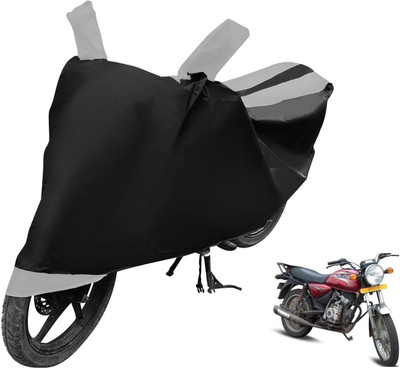 Auto Hub Two Wheeler Cover for Bajaj(Boxer AT, Black, Silver)