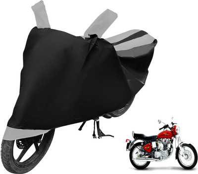 MOCKHE Two Wheeler Cover for Royal Enfield(Electra 5S, Black, Silver)