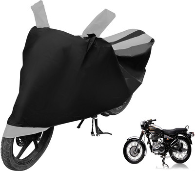 Auto Hub Two Wheeler Cover for Royal Enfield(Electra Delux, Black, Silver)