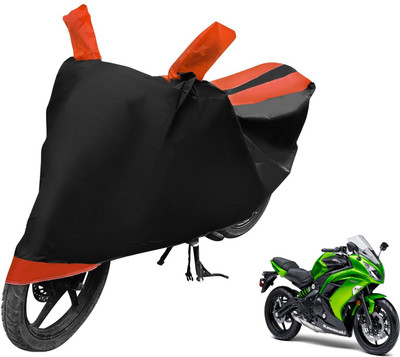 MOCKHE Two Wheeler Cover for Kawasaki(Ninja 650, Black, Orange)