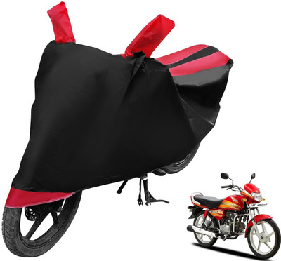 MOCKHE Two Wheeler Cover for Hero(HF Deluxe, Black, Red)