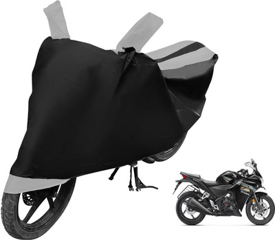 Auto Hub Two Wheeler Cover for Honda(CBR 250R, Black, Silver)