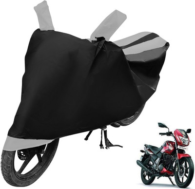 MOCKHE Two Wheeler Cover for TVS(Flame SR125, Black, Silver)