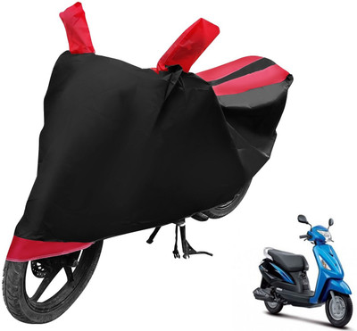 MOCKHE Two Wheeler Cover for Suzuki(Zeus, Black, Red)