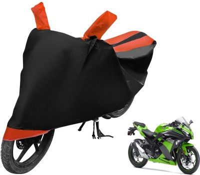 Auto Hub Two Wheeler Cover for Kawasaki(Ninja, Black, Orange)