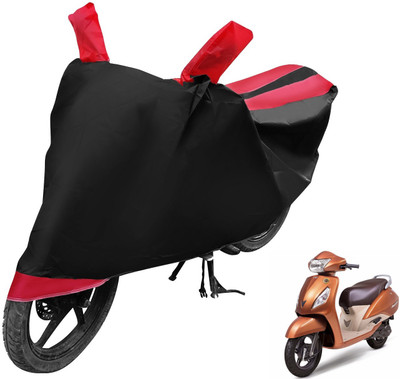 Auto Hub Two Wheeler Cover for TVS(Jupiter, Black, Red)