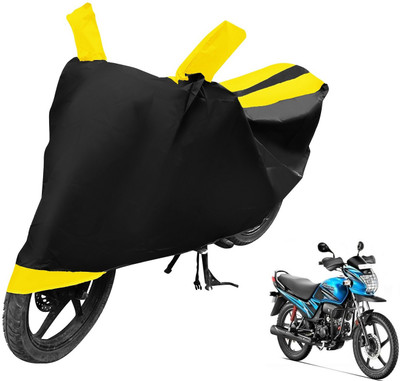 Auto Hub Two Wheeler Cover for Hero(Passion Pro, Black, Yellow)
