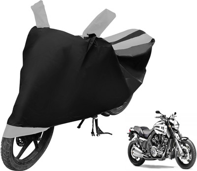 Auto Hub Two Wheeler Cover for Yamaha(VMAX, Black, Silver)