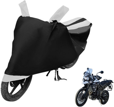 MOCKHE Two Wheeler Cover for Triumph(Tiger 800 XCA, Black, White)