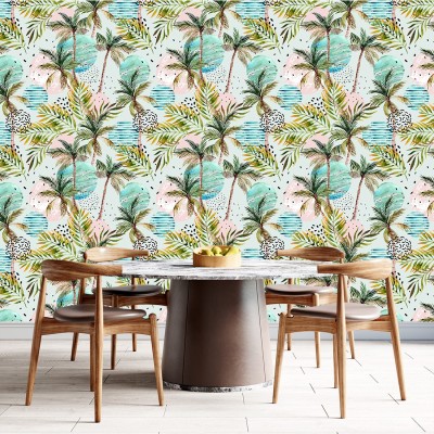 HD RAPID DESIGN Floral & Botanical Multicolor Wallpaper(228 cm x 40 cm)