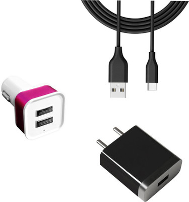 DAKRON Wall Charger Accessory Combo for Xiaomi Redmi 9 Prime(Black)