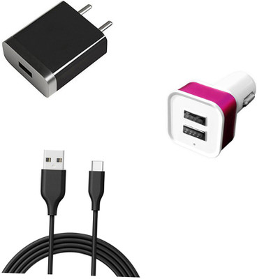 DAKRON Wall Charger Accessory Combo for Micromax In note 1(Black)