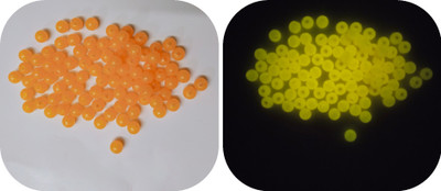 JASH GLOW IN THE DARK BEADS Orange Colour 100gm