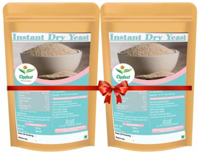 Chefast Instant Dry Yeast for Bread Making ,kulchas, naans, pizza, pao, Wine Making & Baking 200gm( Instant Khameer) Yeast Powder(2 x 100 g)