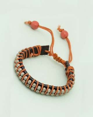 Voylla Leather Crystal Bracelet