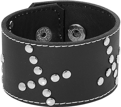 Voylla Leather Silver Bracelet