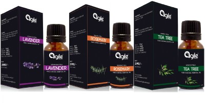 Agile Wellness Lavender Essential Oil 15 ml , Rosemary Essential Oil 15 ml , Teatree Essential Oil 15 ml(45 ml)