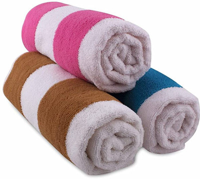 Vanilla Cotton 550 GSM Bath, Hair, Sport, Beach Towel Set(Pack of 3)