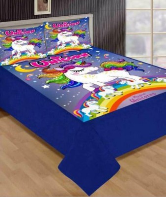 Anchals 250 TC Velvet Queen Cartoon Flat Bedsheet(Pack of 1, Multicolor)