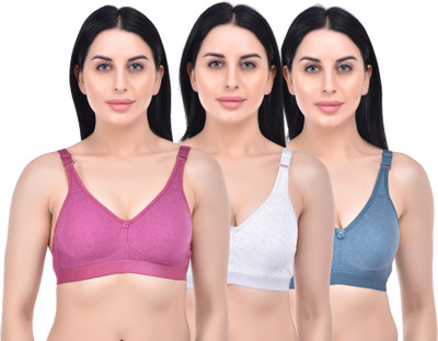 Funahme Women Full Coverage Non Padded Bra(Multicolor)