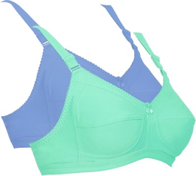 Oodles Classic Support Women Full Coverage Non Padded Bra(Green, Light Blue)