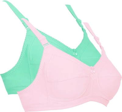 Oodles Classic Support Women Full Coverage Non Padded Bra(Green, Pink)