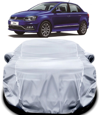 MAVENS Car Cover For Volkswagen Ameo (With Mirror Pockets)(Silver)