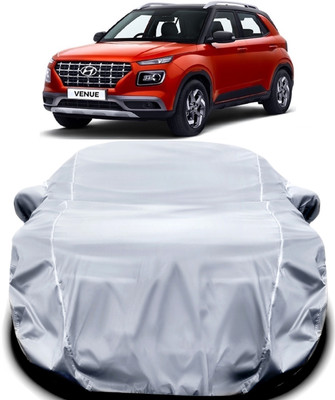 ANOXE Car Cover For Hyundai Venue (With Mirror Pockets)(Silver)