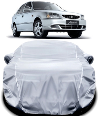 KULTEX Car Cover For Hyundai Accent (With Mirror Pockets)(Silver)