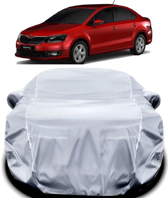 ANOXE Car Cover For Skoda Rapid (With Mirror Pockets)(Silver)