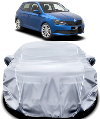 ANOXE Car Cover For Skoda Fabia (With Mirror Pockets)(Silver)