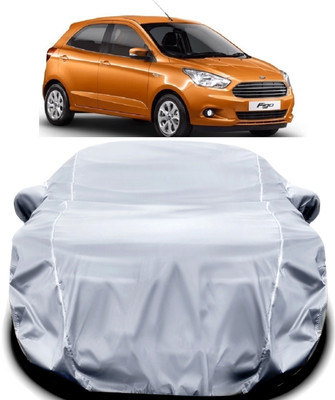 MAVENS Car Cover For Ford Figo (With Mirror Pockets)(Silver)