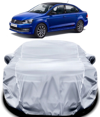 WAKLANE Car Cover For Volkswagen Vento (With Mirror Pockets)(Silver)