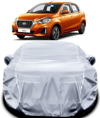 ANOXE Car Cover For Datsun Go (With Mirror Pockets)(Silver)