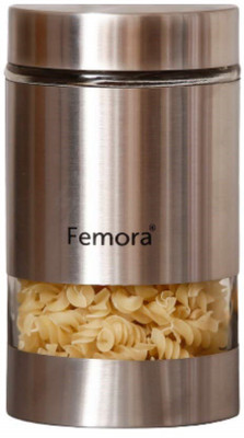 Femora Glass Grocery Container  - 1000 ml(Silver)