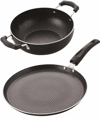 NIRLON Polkadot_FT26_KD22 Non-Stick Coated Cookware Set(PTFE (Non-stick), Aluminium, 2 - Piece)