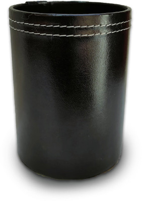 CPI 1 Compartments Leather Plain Pen Stand(Black)