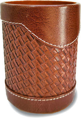 CPI 1 Compartments Leather Pen Stand(Brown)