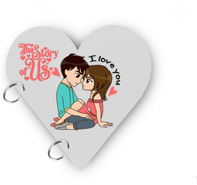 DI-KRAFT Romantic couple and i love you printed handmade valantine day gift diary A5 Diary NO 150 Pages(White)